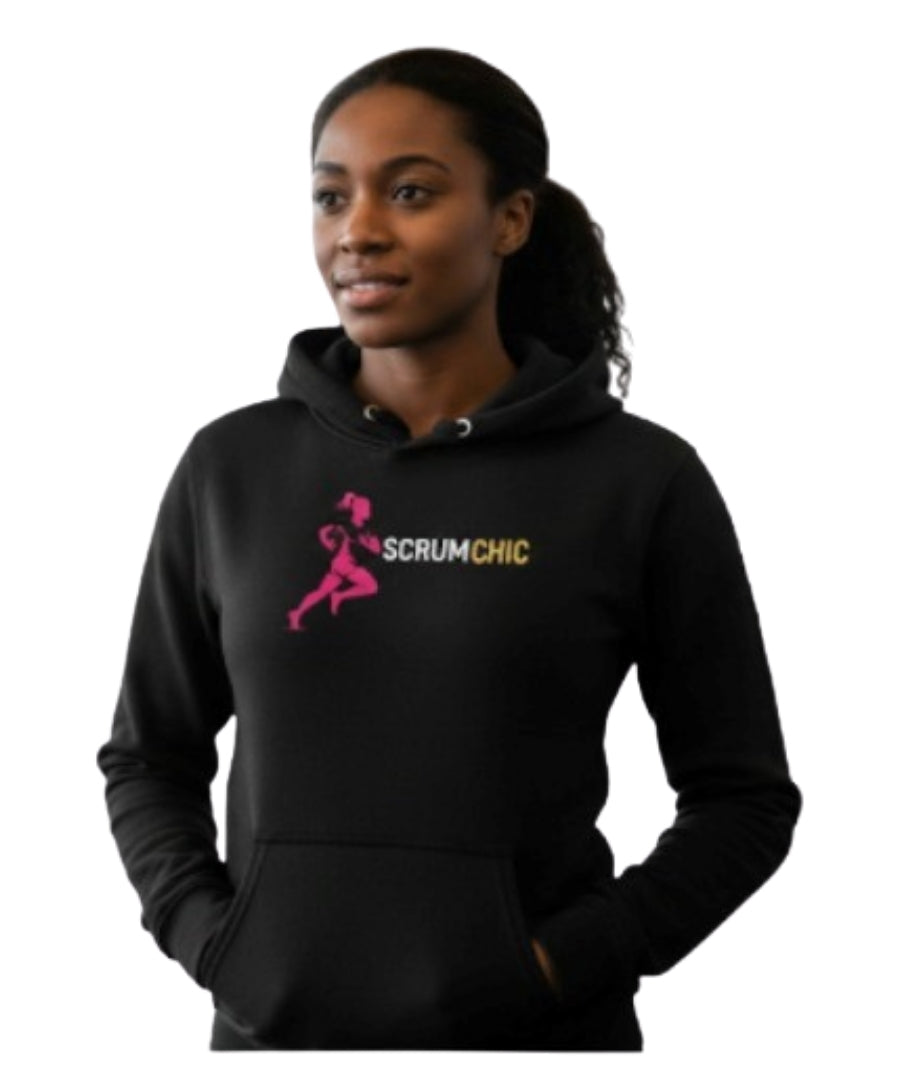 Black Scrumchic Casual Print on Hoodie