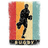 men's colourful rugby logo White T-shirt