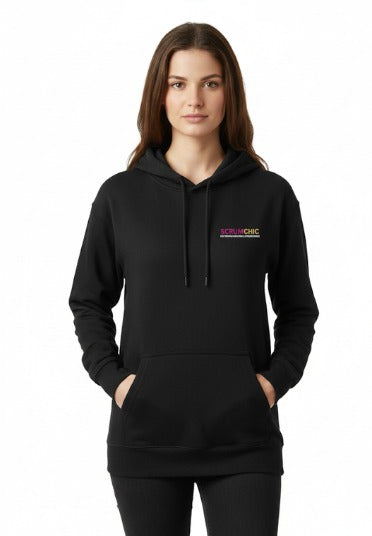Black ScrumChic Casual Embroided Hoodie