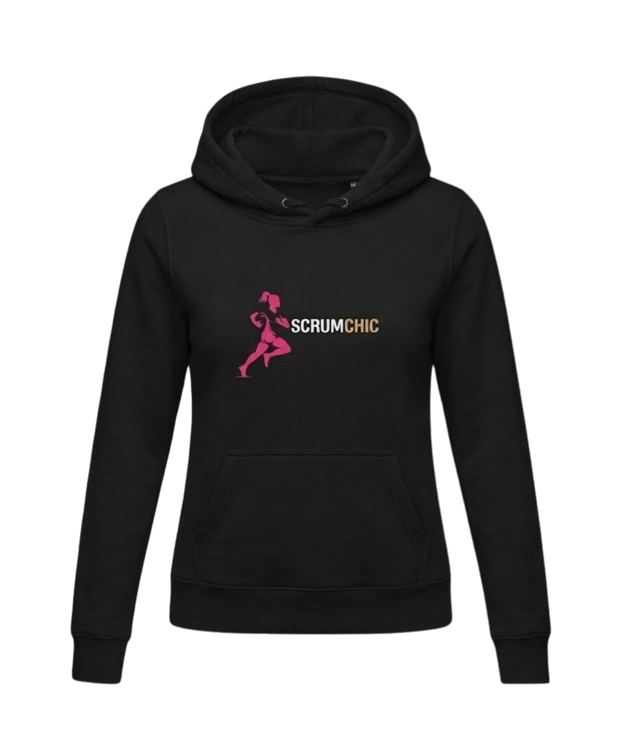 Black Scrumchic Casual Print on Hoodie