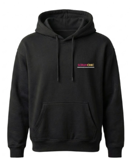 Black ScrumChic Casual Embroided Hoodie