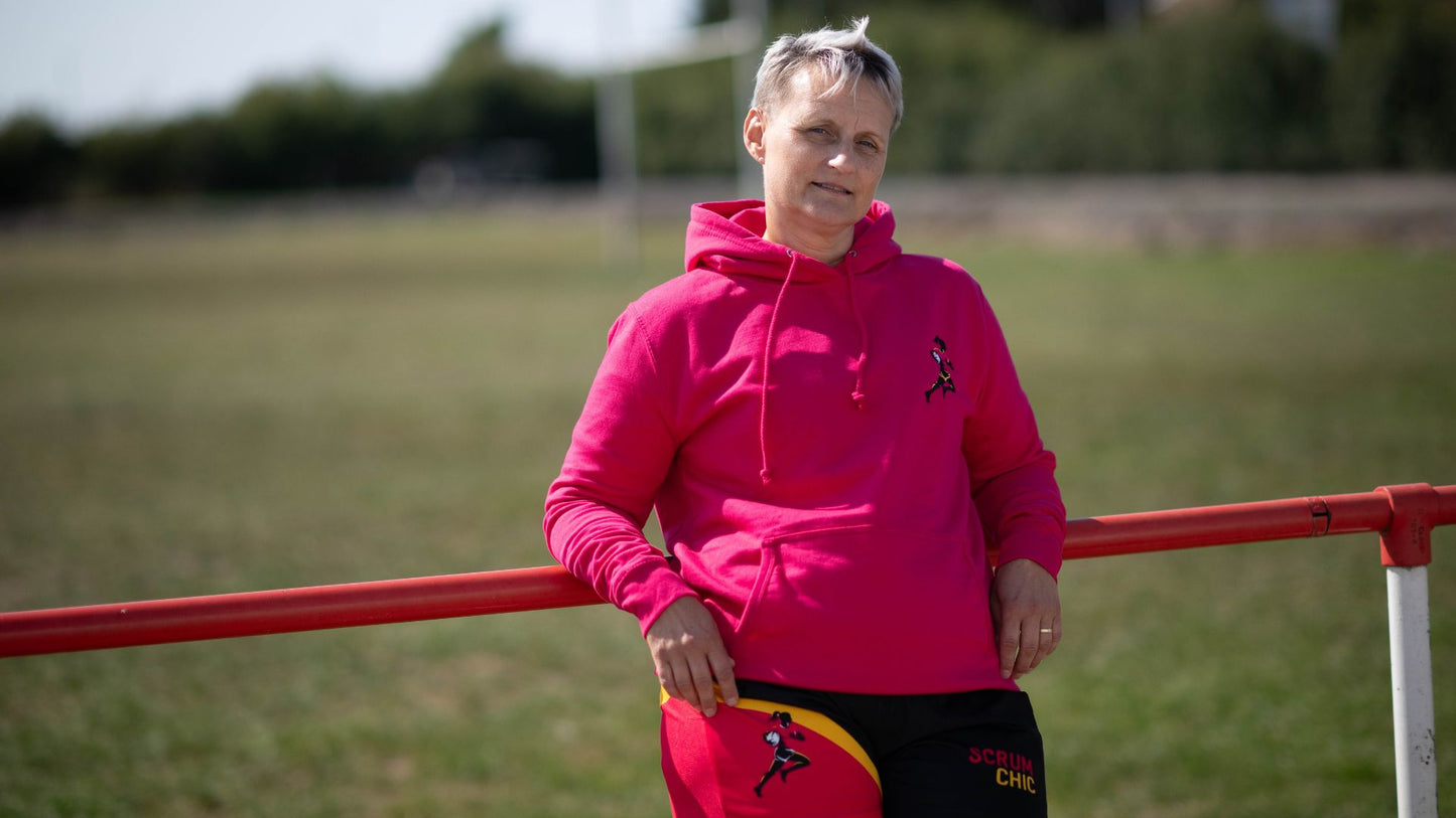 Pink ScrumChic Casual Embroided Hoodie